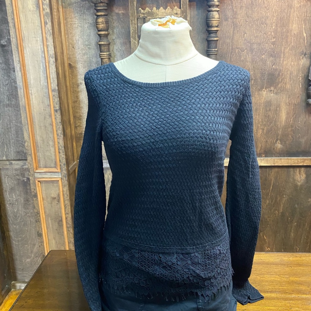 Lucky Brand Black Textured Sweater